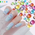 thumbnail image 2 of Cuentas De Cristal Redondas De Sirena, Diamantes De Imitación Para Decoración De Uñas En 3D, Colores De Caramelo, Tamaño Mixto, Cuentas Planas Diy, Decoraciones Para Uñas Moyic CE008347-01, 2 of 6