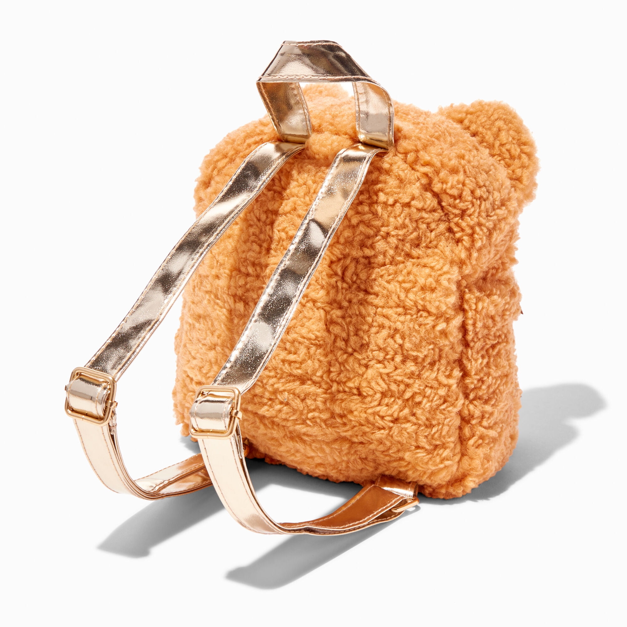 Claire s Club Furry Mini Backpack For Girls Age 3 6 Little Girl Purse Cute Soft Accessory Kids Small Backpack Toddler Preschool Bookbag Sherpa Ted