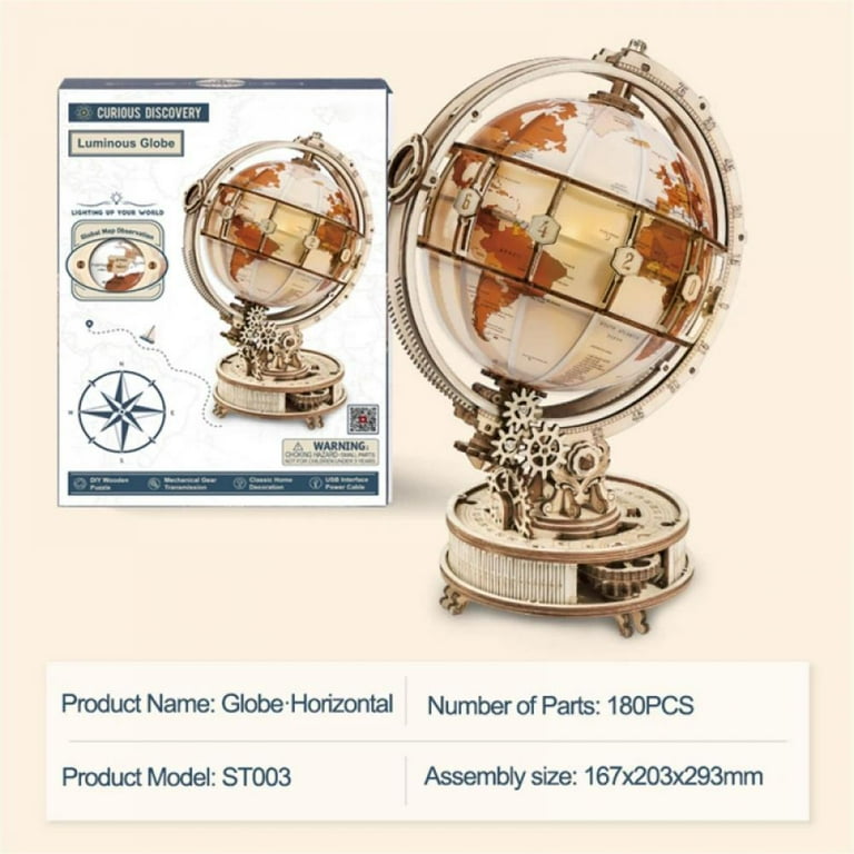 ROKR Globe - 3D Wooden Puzzles