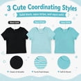 thumbnail image 3 of Btween Active Girls T-Shirts 3 Pack – Short Sleeve Ribbed Crewneck Tees, Soft Stretch Casual Everyday Tops for Girls, 3 of 7