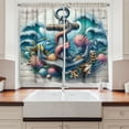 thumbnail image 3 of Ambesonne Nautical Kitchen Curtains, Underwater Around Anchor, 55"x30", Teal Pink and Coconut, 3 of 3