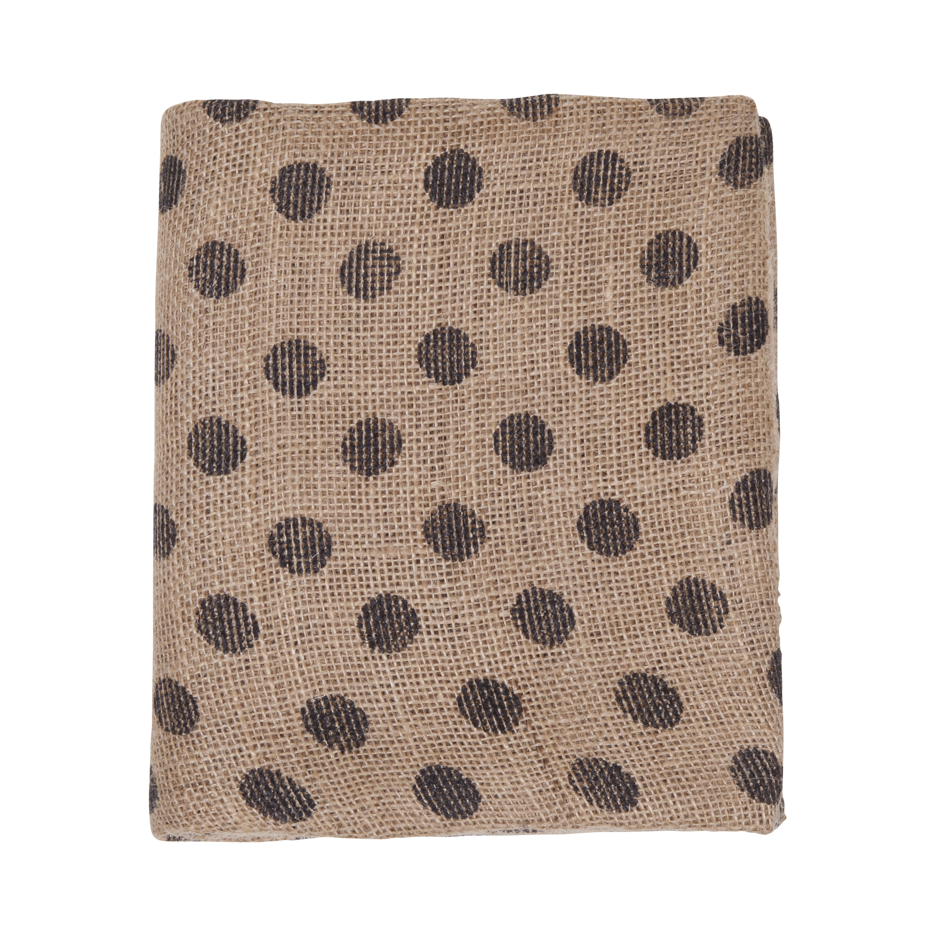 (2 pack) Love, Laugh, Craft Precut Natural Jute Burlap, 46"W x 2-Yards, Black Screenprint Dots