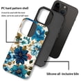 thumbnail image 3 of Compatible with iPhone 16 Pro Case, Blue Flower Soft TPU + Hard PC 2-in-1, Anti-Scratch Soft TPU Shockproof Unique Protective Cover Pattern Design, 3 of 6