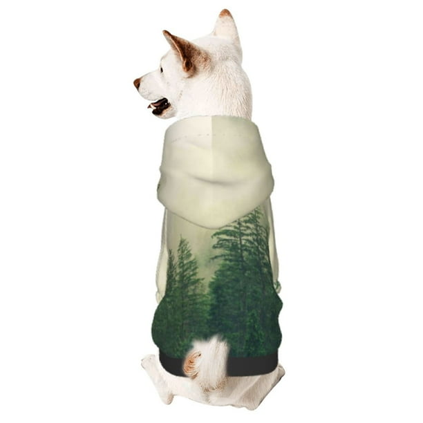 Balery Fog Forest Sudadera con Capucha para Perros Pequeños – Ropa para Mascotas, Disfraz para Perros y Gatos, Ideal para Fiestas y Cosplay-X-Large