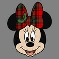 thumbnail image 2 of Junior's Mickey & Friends Christmas Minnie Mouse Holly Plaid Bow  Cowl Neck Sweatshirt, 2 of 4