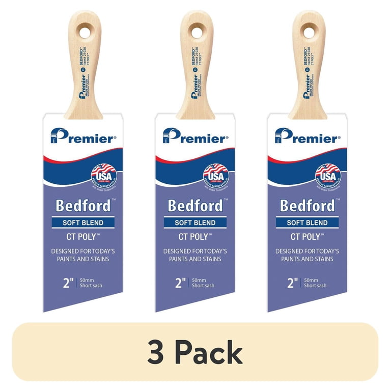 Bedford CT Poly 2" Short Angle Sash Brush, 3-Pack photo 1