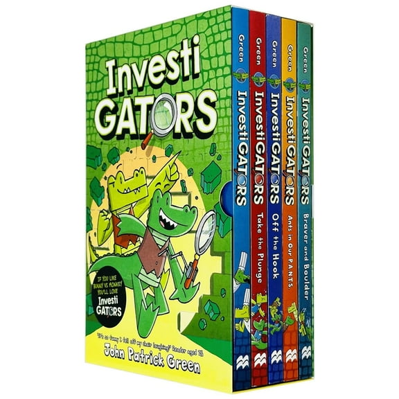 InvestiGators Series 5 Books Collection Box Set By John Patrick Green (InvestiGators, Take the Plunge, Off the Hook, Ants in Our P.A.N.T.S & Braver and Boulder)