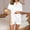 Blue, variant on Dianli Pajamas Loungewear Shell Print Lapel Short Sleeve Top And Elastic Waist Shorts Imitation Silk Fashion Casual Collar Set Lightweight Breathable Homewear Nightwear