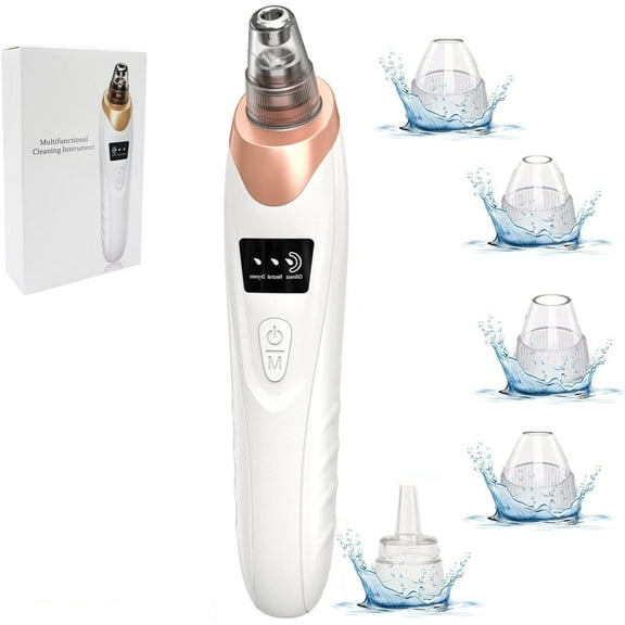 Blackhead Remover Pore Vacuum, Facial Pore Cleaner with 3 Suction Power & 5 Probes, USB Rechargeable for Adult