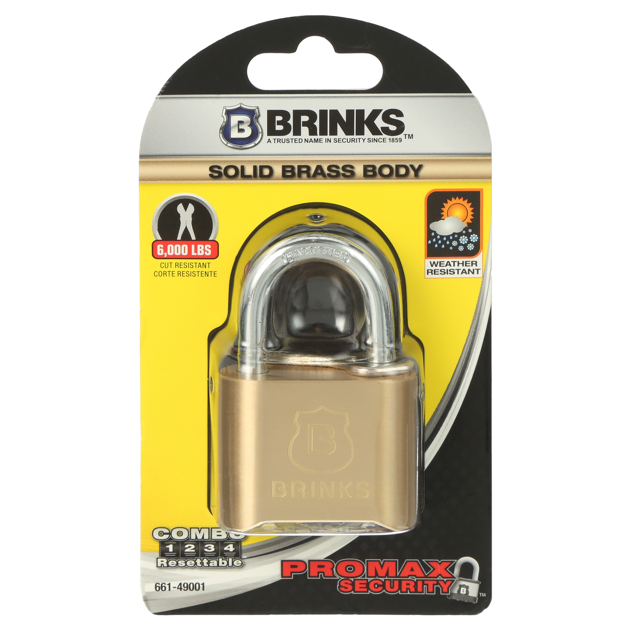 Brinks 50mm Solid Brass Resettable Combination Padlock photo 8