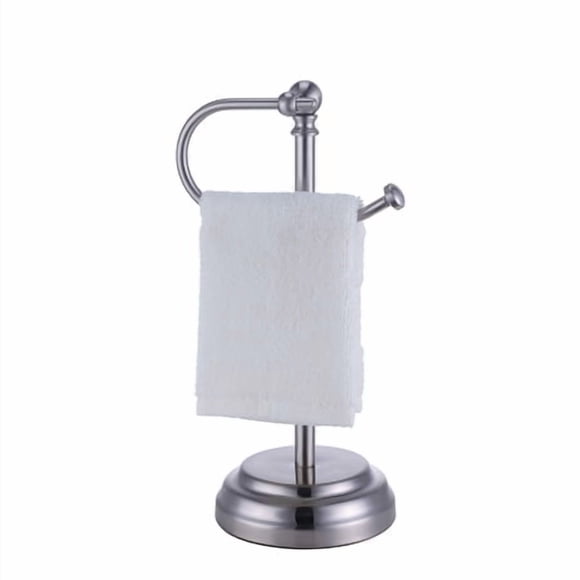 SunnyPoint Support Classique Décoratif en Métal pour Porte-Serviettes de Bout des Doigts, Poids Lourd, pour Salle de Bain, Cuisine, Coiffeuse et Comptoirs. (Chrome Brossé, 13.5 Pouces x 5.5 Pouces x 5.5 Pouces Pouces)