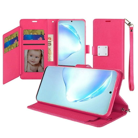 GSA Luxury Flip Wallet Case for Samsung Galaxy S20 Plus - Hot Pink