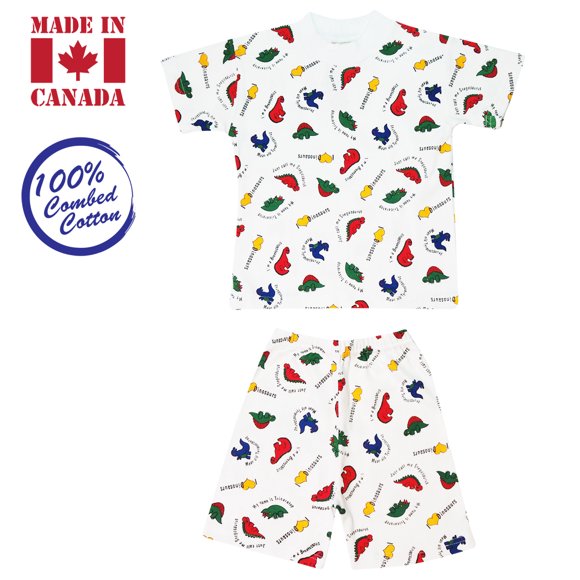 Exian Vals Kids 2-Pieces T-Shirt & Elastic Shorts, 3 Years, I Love Dino