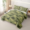 thumbnail image 3 of Homewish Jungle Camo Dinosaur Twin Quilt Set,Retro Wildlife Twin Coverlet Set,Green,2-Piece, 3 of 7