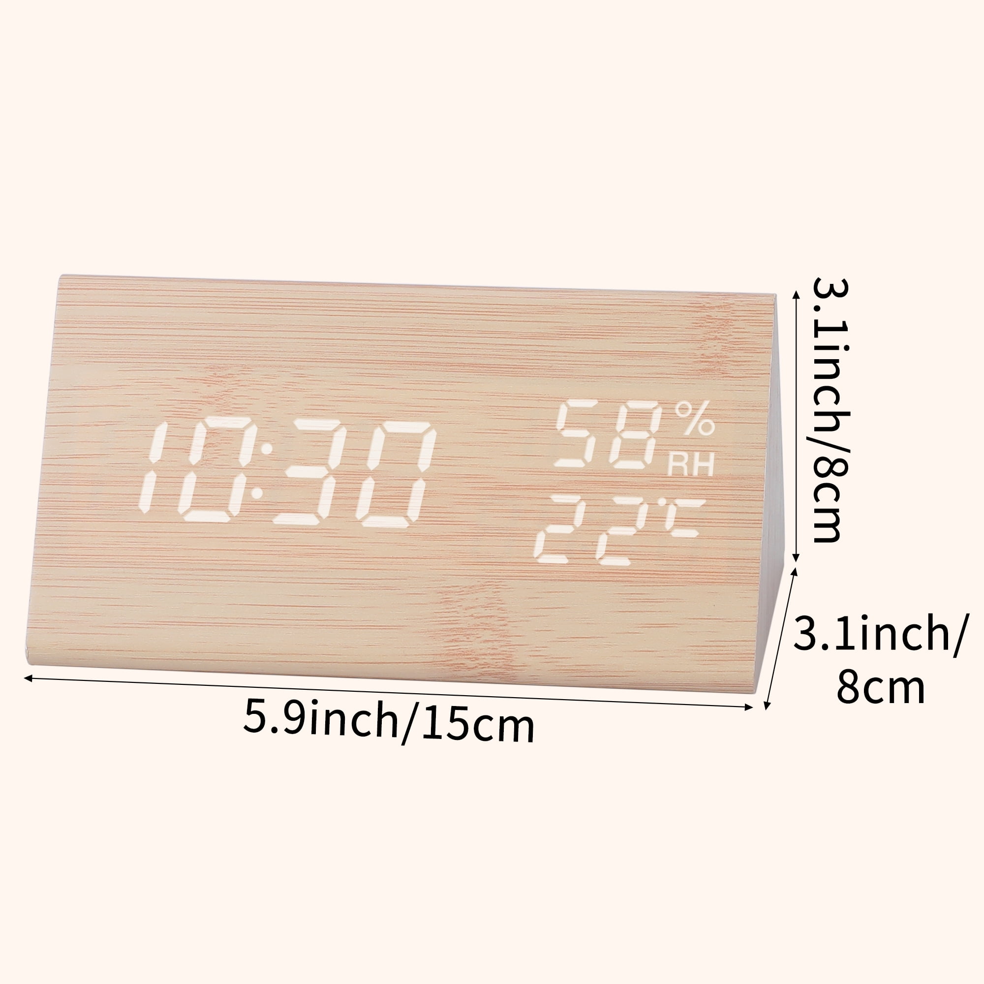 Unique Bargains Triangular Electric Alarm Clock Black 5.9"L x 3.1"W x 3.1"H