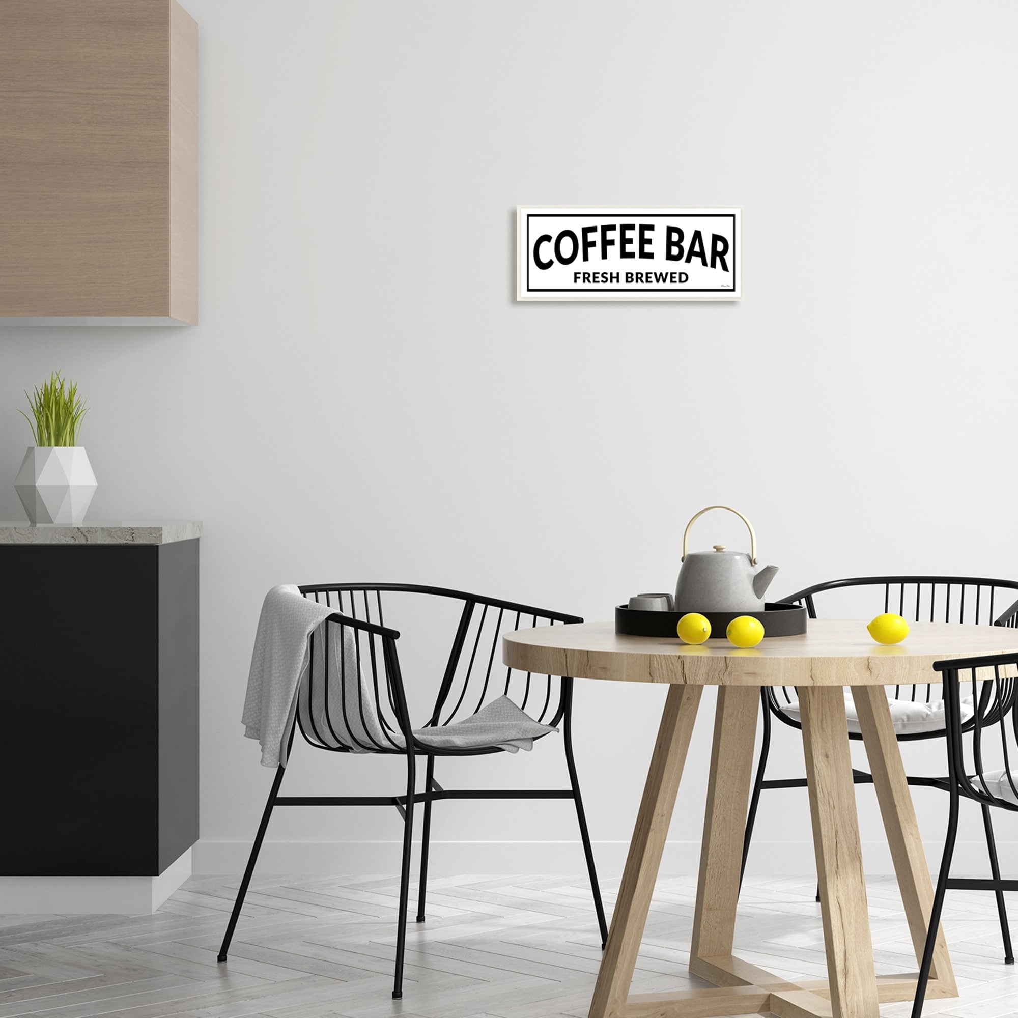 Stupell Industries Coffee Bar Typography Minimal Style Cafe Sign , 17 x 7, Design by Susan Ball