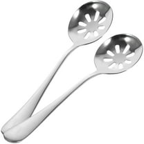 WHAMVOX Perforated Stainless Steel Serving Spoons for Cooking Silver Color 2 Pieces