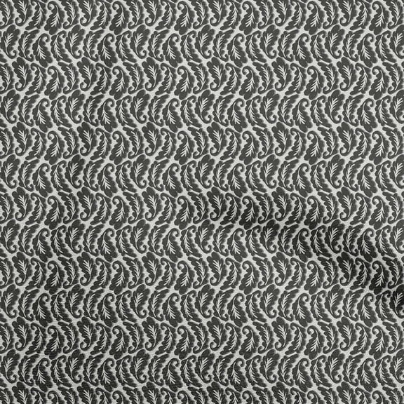 oneOone Polyester Spandex Black Fabric Asian Block Fabric For Sewing Printed Craft Fabric By The Yard 56 Inch Wide