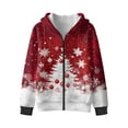 thumbnail image 4 of Uorisanigo Zip Up Hoodie Boys Girls Snowy Christmas Tree Jacket Pullover Tops Winter Long Sleeve Hooded Sweatshirt Kids Casual Coat Fall Outfits Trendy Clothes, 4 of 8