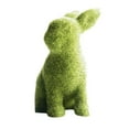 Inevnen Easter Moss Bunny Figurine Imitation Sculpture Artificial Moss Grass Rabbit Statue
