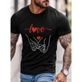thumbnail image 2 of Men's T-Shirt,Short Sleeve Tee Shirt Casual Tops Hand Sketch Love Heart Crew Neck T Shirts for Men, 2 of 8