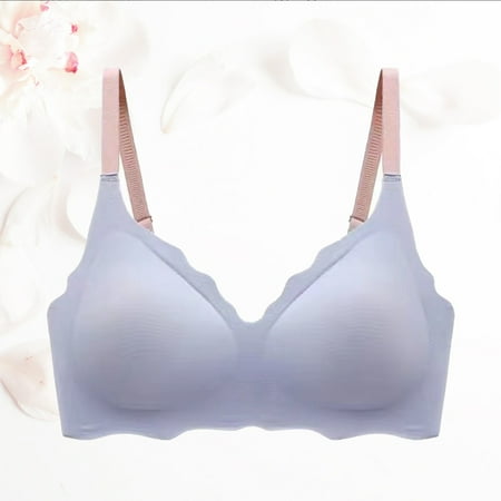 Pavied Minimizer Bras Feelingirl Bra Wireless Bras Women s Thin Seamless Underwear Up Bra Comfortable And Non Binding Without Ring Comfortable Feeling Seamless Bras Womens Bras Blue M