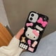 thumbnail image 1 of Sanrio-funda de teléfono de Hello Kitty 3D para iPhone, carcasa suave anticaída para iPhone 14, 13, 12, 11 Pro Max, Mini, XR, X, XS, MAX, 8, 7 Plus, SE, Y2k Girl Fivean unisex, 1 of 2
