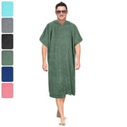 Tirrinia Unisex Surf Poncho Changing Towel Robe for Adult Surfer Swimmer Outdoor Beach