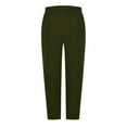 thumbnail image 7 of YueHuiYing Women's Solid-Color Elastic Waist Corduroy Casual Pants with Side Pockets and Side Button Design, 7 of 7