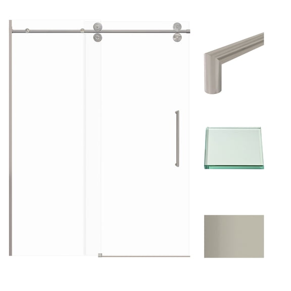 Transolid Tbd608010c-T Teegan 80" High X 59" Wide Bypass Frameless Shower Door - Brushed