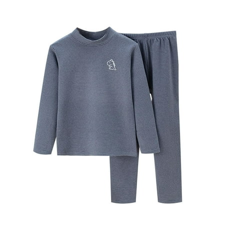 

Ydojg Toddler Pajamas Sleepwear Autumn Winter Children S Warm Underwear Set Velvet Baby Big Children Long Sleeve Boy And Girls Neck Home Wear For 10-11 Years