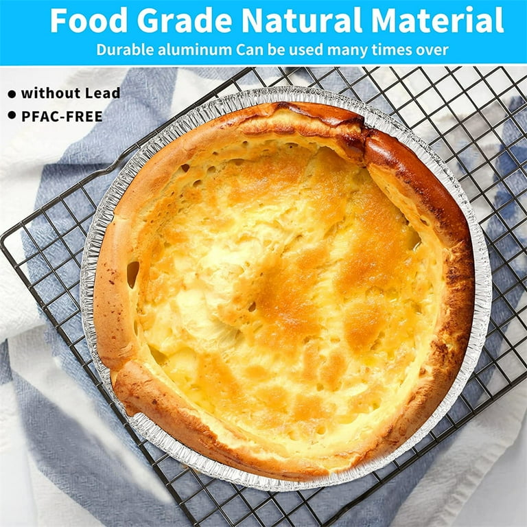 NOGIS Inch Disposable Foil Pie Pan, 50pcs Round Aluminum Baking