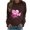 Brown, variant on Womens Trendy Sweatshirts Breast Cancer Print Blouse Crew Neck Loose Long Sleeve T-shirt S