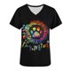thumbnail image 4 of Fiudx Camisas de Mujer Top de Trabajo Informal con Cuello En V y Manga Corta Estampado a La Moda para Mujer, 4 of 4