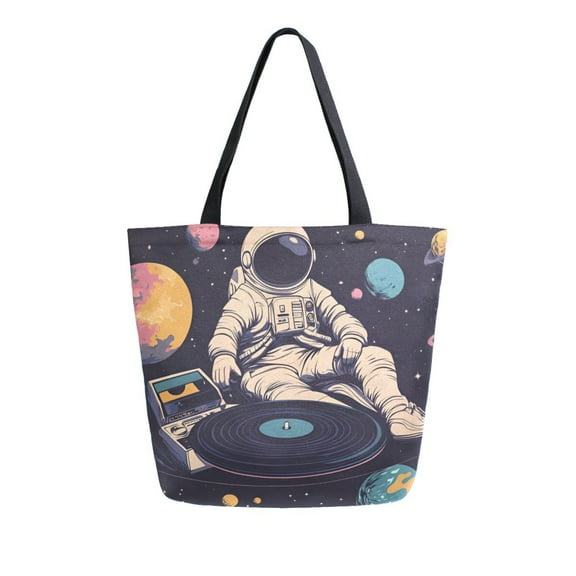 FORMRS Womens Canvas Tote Bag with Zipper Inner Pocket Shoulder Handbag, Pink Record