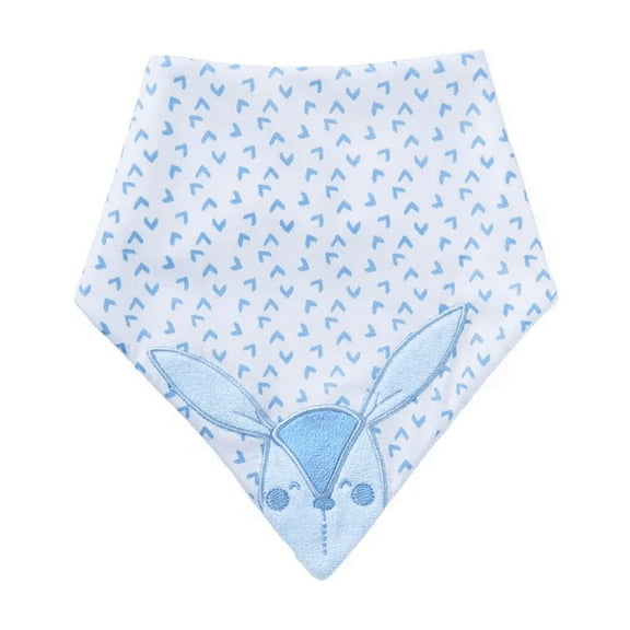 SARO Rabbit Blue Waterproof Baby Bib for Boys - Soft & Absorbent Adjustable Snap Bib for Newborns & Infants (0-12 Months)