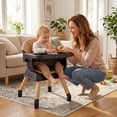 thumbnail image 4 of Costway 9-in-1 Kids Table & Chair Set with Solid Wood Legs, Removable Dishwasher-Safe Tray Coffee + Black, 4 of 10