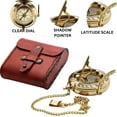thumbnail image 2 of Nauticalmart Vintage Brass Sundial Compass with Leather Case - Antique Brass & Copper Sun Clock for Camping, Hiking, Touring - Engraved Gift for Him - Nautical Ship Replica Watch - Sundial Clock in Bo, 2 of 7