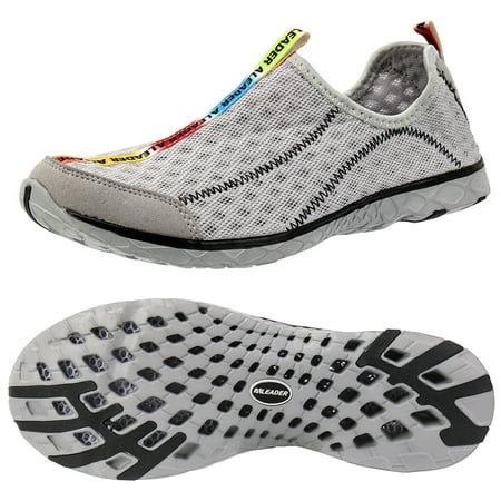 Aleader Men's Slip On Aqua Water Shoes for Beach,Kayak,Paddle Sports Grey 10 D(M)