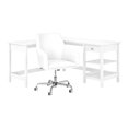 thumbnail image 2 of Bush Furniture Broadview Collection - Ensemble de Meubles - 2 Pcs (Chaise Mi-Dos, table en L avec Rangement) - Blanc Pur, 2 of 9
