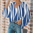 thumbnail image 4 of Blusa informal con cuello en V y manga larga abullonada estampada para mujer Fridja  czfsfas4762, 4 of 8