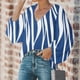thumbnail image 4 of Blusa informal con cuello en V y manga larga abullonada estampada para mujer Fridja  czfsfas4759, 4 of 8