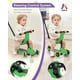 thumbnail image 3 of Scooter / Triciclo Evolutivo 5 en 1  de Equilibrio para Niños, Patinete Multifuncional Convertible con Asiento Desmontable, Guía y Luz LED, Color Verde, 3 of 5