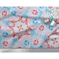 thumbnail image 2 of Soimoi Blue polyester Crepe Fabric Moroccan Damask Print Fabric by the Yard 52 Inch Wide, 2 of 3