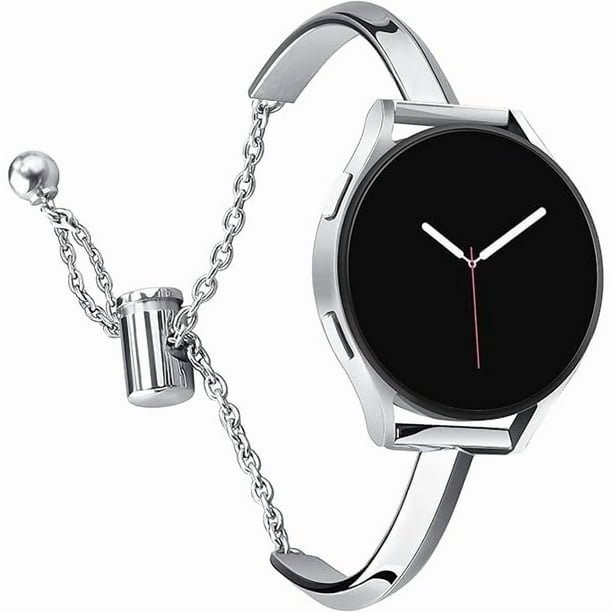 wonima44 Stainless Steel Band Compatible with Samsung Galaxy Watch 7 6 5 4 40mm 44mm/Watch 6 Classic 43mm 47mm/Watch 4 Classic 42mm 46mm/Watch 5 Pro 45mm, Slim Minimalism Bangle Bracelet for Women
