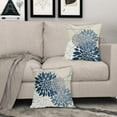thumbnail image 3 of Dark Light Blue Pillow Covers 20x20 Dahlia Flower White Gray Elegant Colored Throw Pillows Farmhouse Outdoor Decor for Home Living Room Sofa Bed Modern Floral Linen Square Cushion Case, Set of 2, 3 of 6
