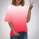 thumbnail image 4 of Blusas de Manga Corta para las Mujeres, Moda Impresa Cuello Redondo Camiseta Casual Top Hecho de Cómodo Estante de Algodón de Imitación para Todas las Estaciones, Blusas de Algodón para las Mujeres, 4 of 5