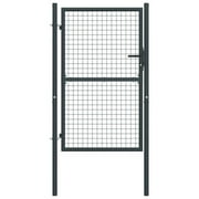 Romacci Mesh Garden Gate Galvanised Steel 39.4"x78.7" Gray