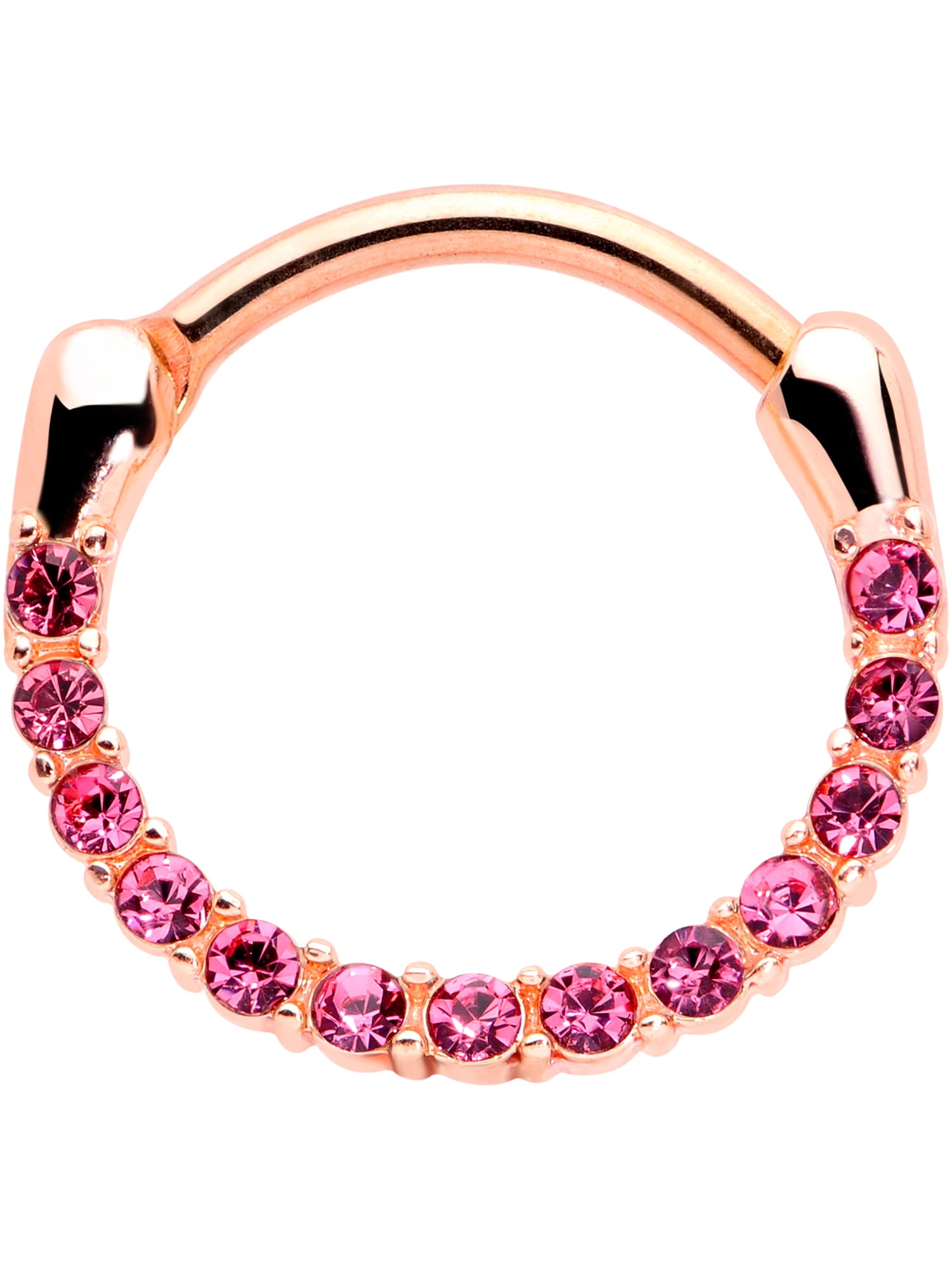 Body Candy 16G Womens PVD Steel Septum Jewelry Rosy Pink Daith Tragus