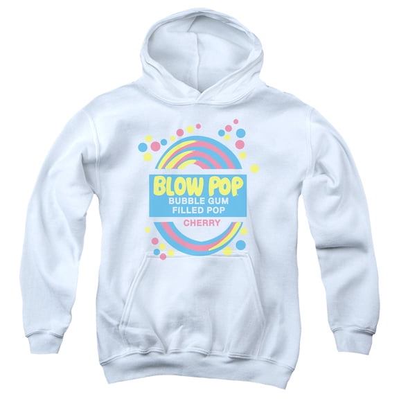 Tootsie Roll Blow Pop Label Youth Pullover Hoodie Sweatshirt White